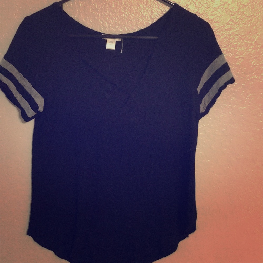 Black shirt with criss cross